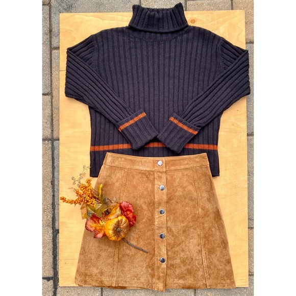 Vintage Sweaters - APANAGE vintage wool rubbed turtle neck sweater